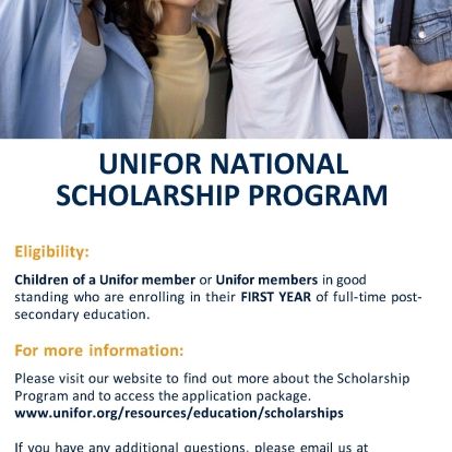 2026 - Unifor Scholarship Poster